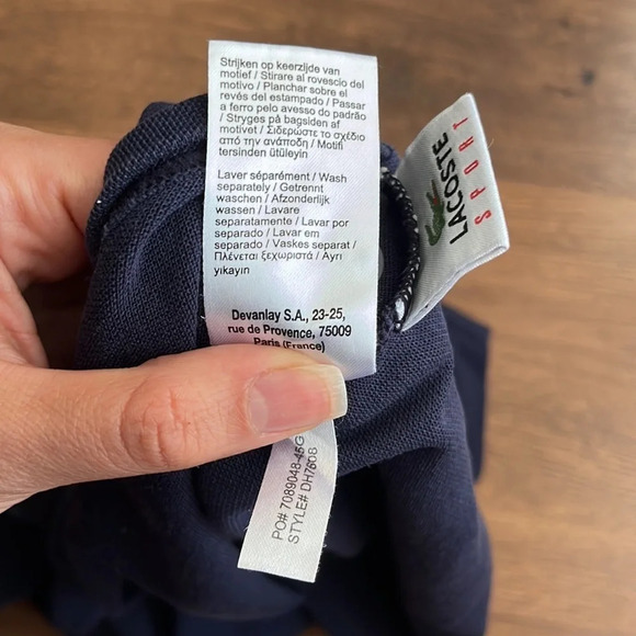 Lacoste Sport Short Sleeve Zip Up Golf Polo w/Pocket and Logo - Picture 10 of 11